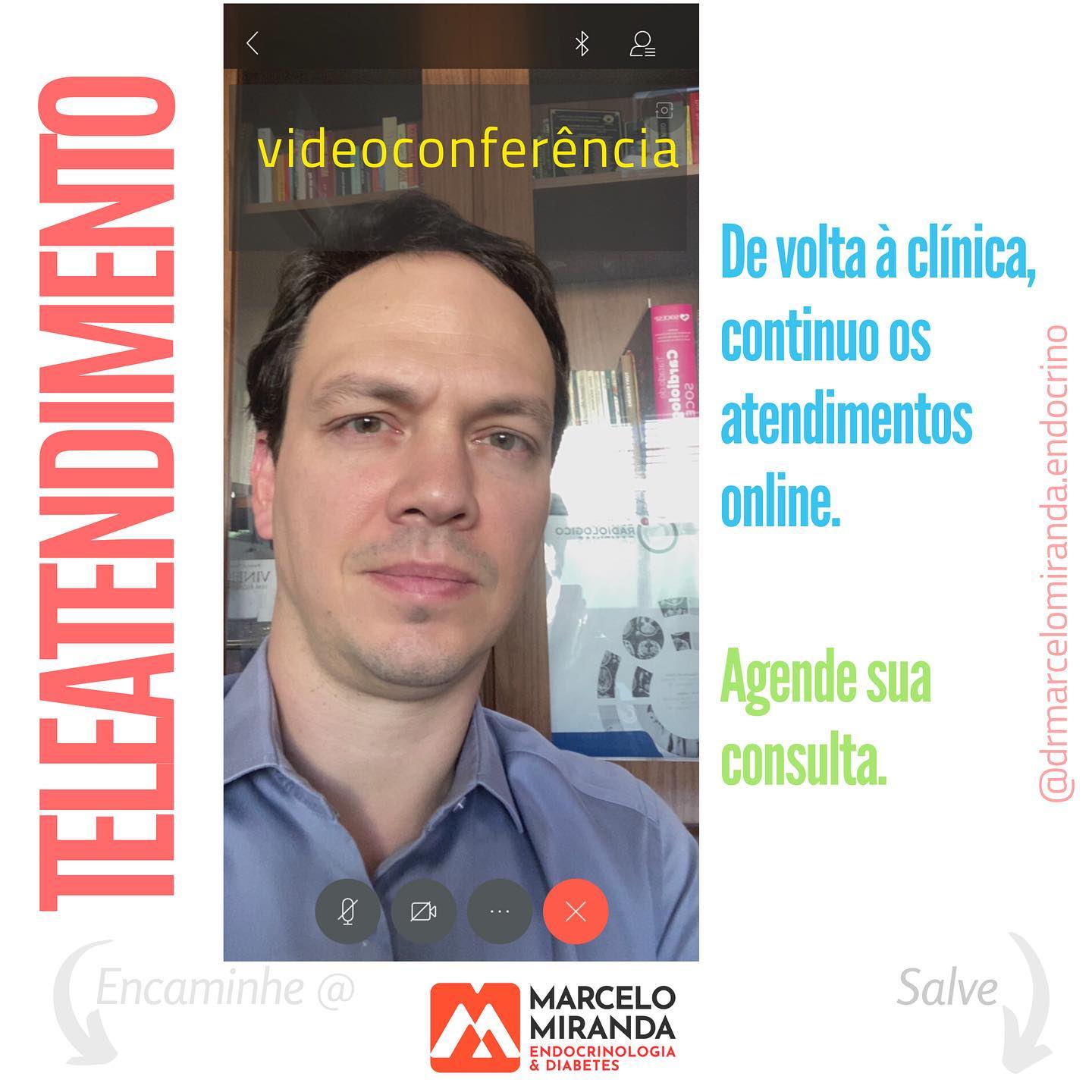 TELEATENDIMENTO por videoconferência.Além das consultas na clínica, continuarei os atendimentos on-line, a quem precisa manter o distanciamento social, no sentido de atender as orientações das autoridades sanitárias..Para mais informações, acesse meu site:.www.drmarcelomiranda.com.br (O link está na Bio, no meu perfil).